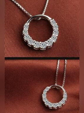 New .925 Diamond Circle Necklace